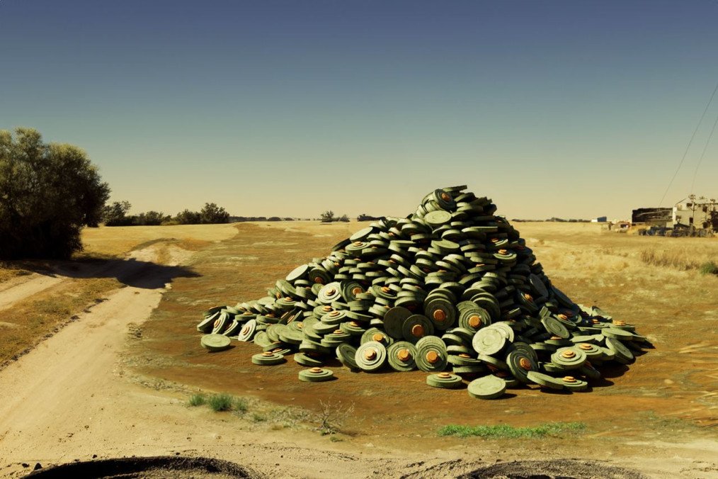 A large collection of recovered landmines