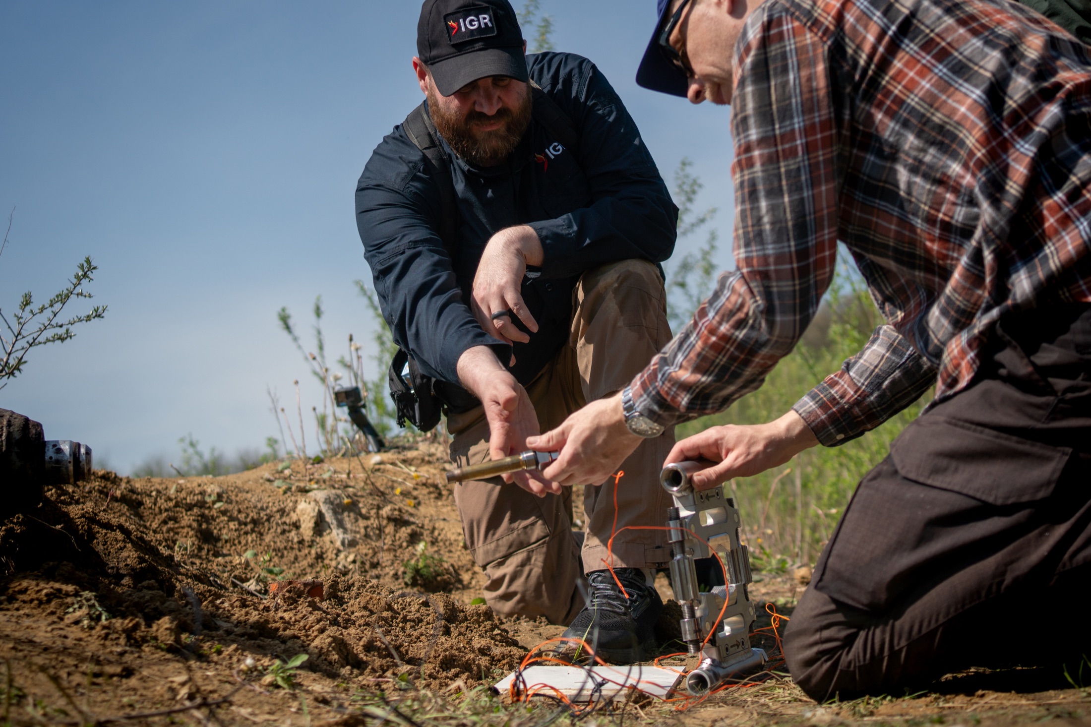 IGR personnel carrying out technical field work in Ukraine